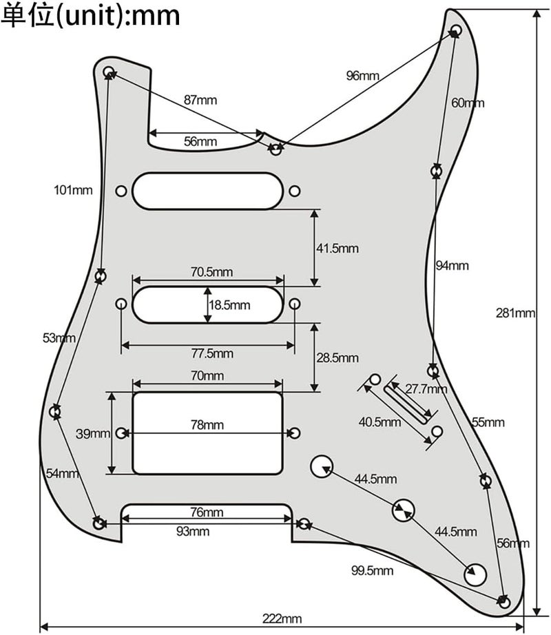 FLEOR 11 Holes HSS Pickguard ST Style Guitar Pickguard Pick Guard Scratchplate with Screws,3Ply Black - Image 5